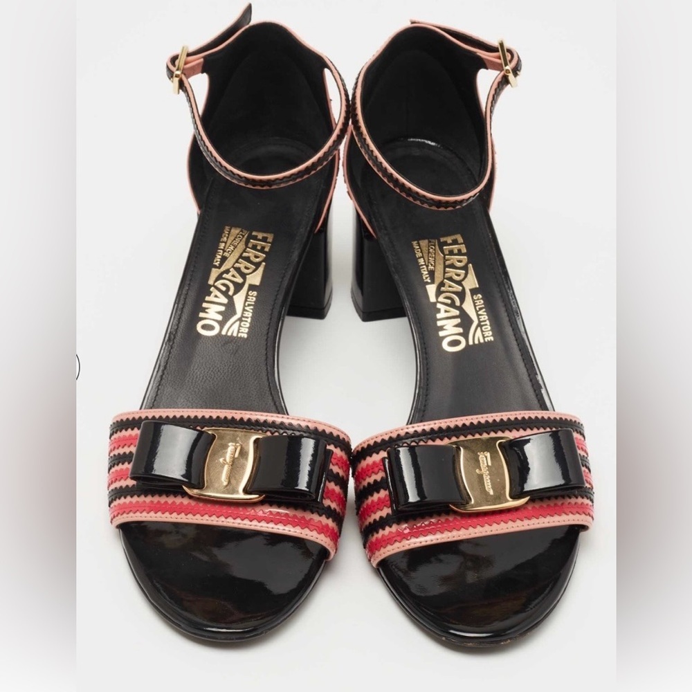 Authentic Ferragamo Pink and Black Women's Heels